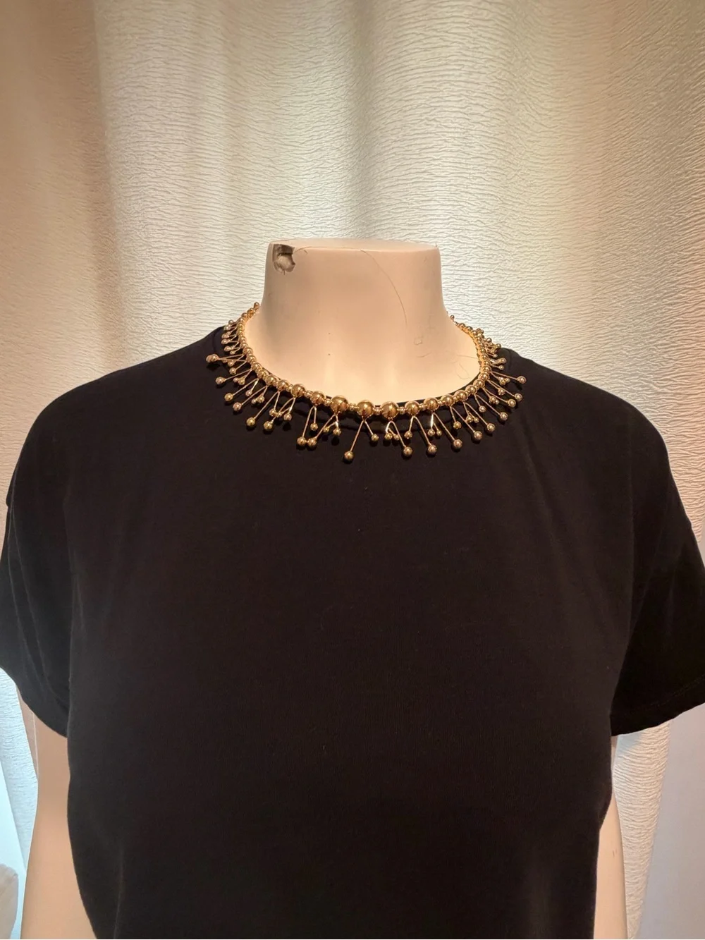 Vintage Gold Drop Bead Necklace